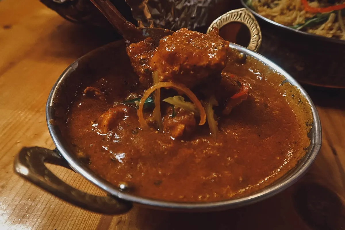 Curry at Bollywood restaurant in Bohol