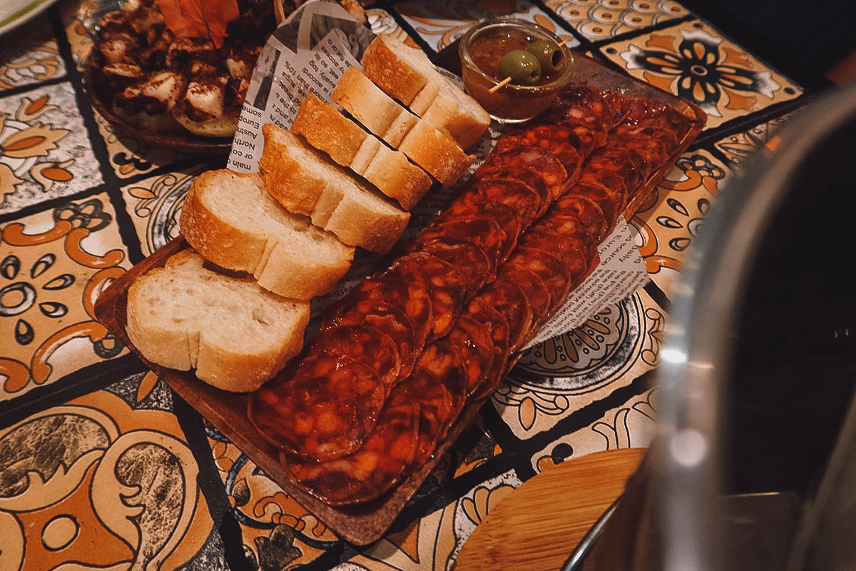 Jamon serrano at Bougainvillea restaurant in Bohol