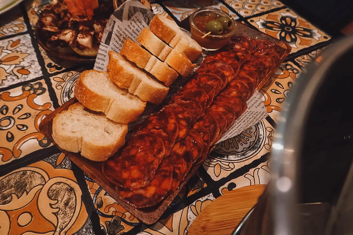 Jamon serrano at Bougainvillea restaurant in Bohol