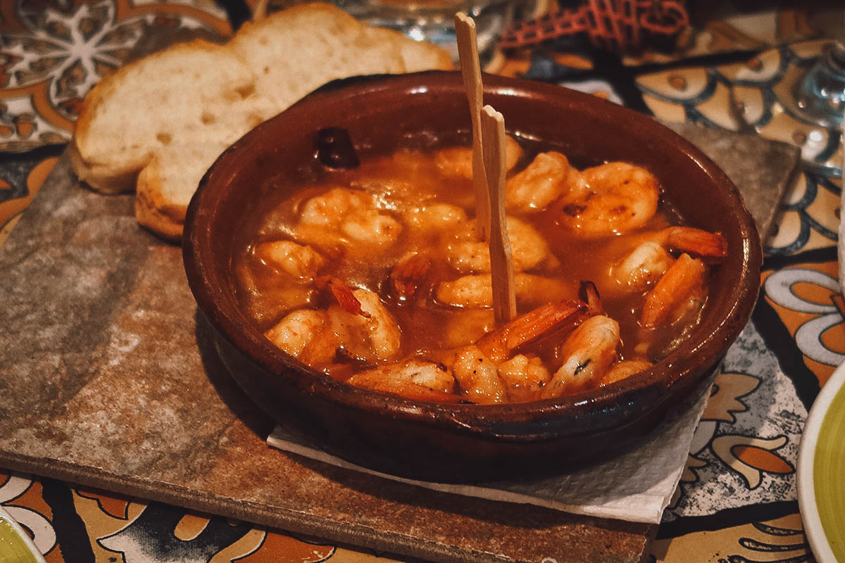 Gambas at Bougainvillea restaurant in Bohol