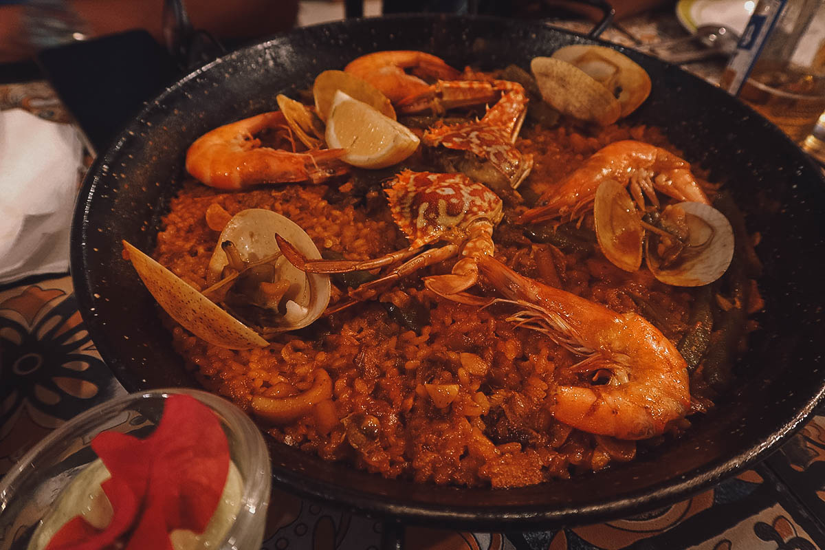 Paella at Bougainvillea restaurant in Bohol