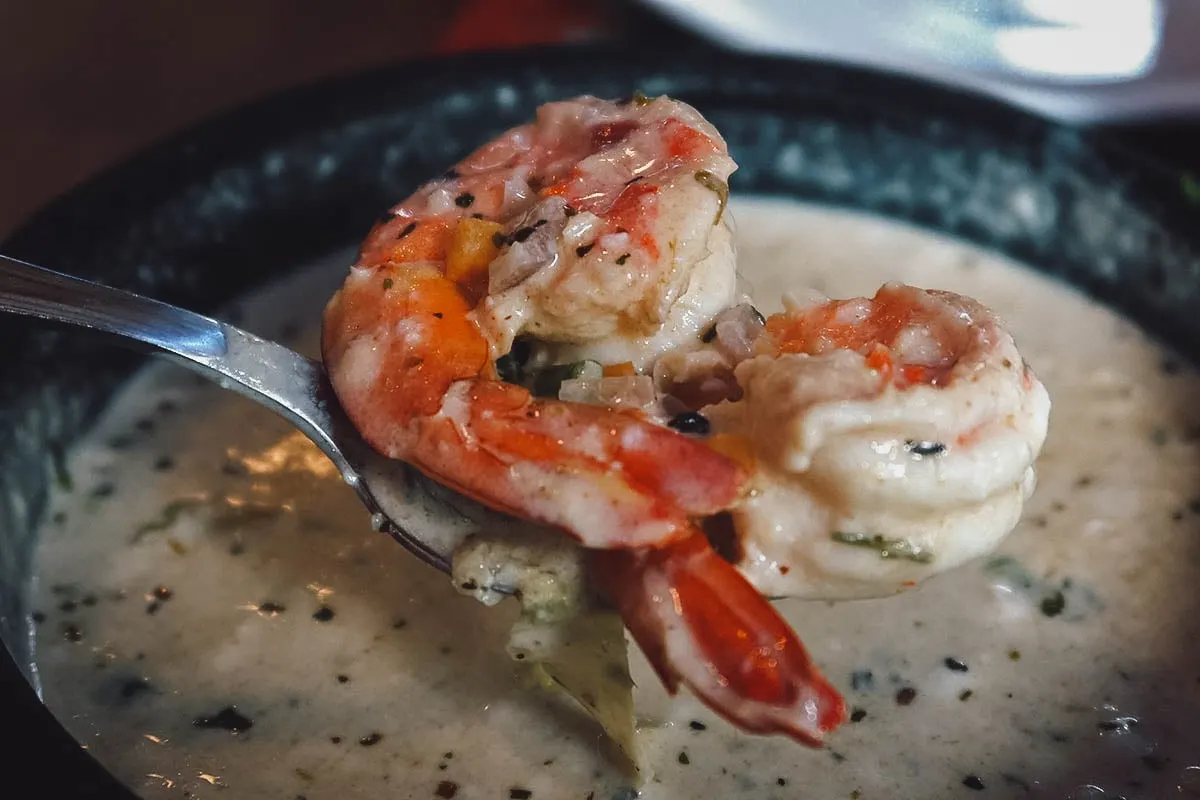 The Best Restaurants in Bohol Prawn soup at Garlic Lemon Bistro