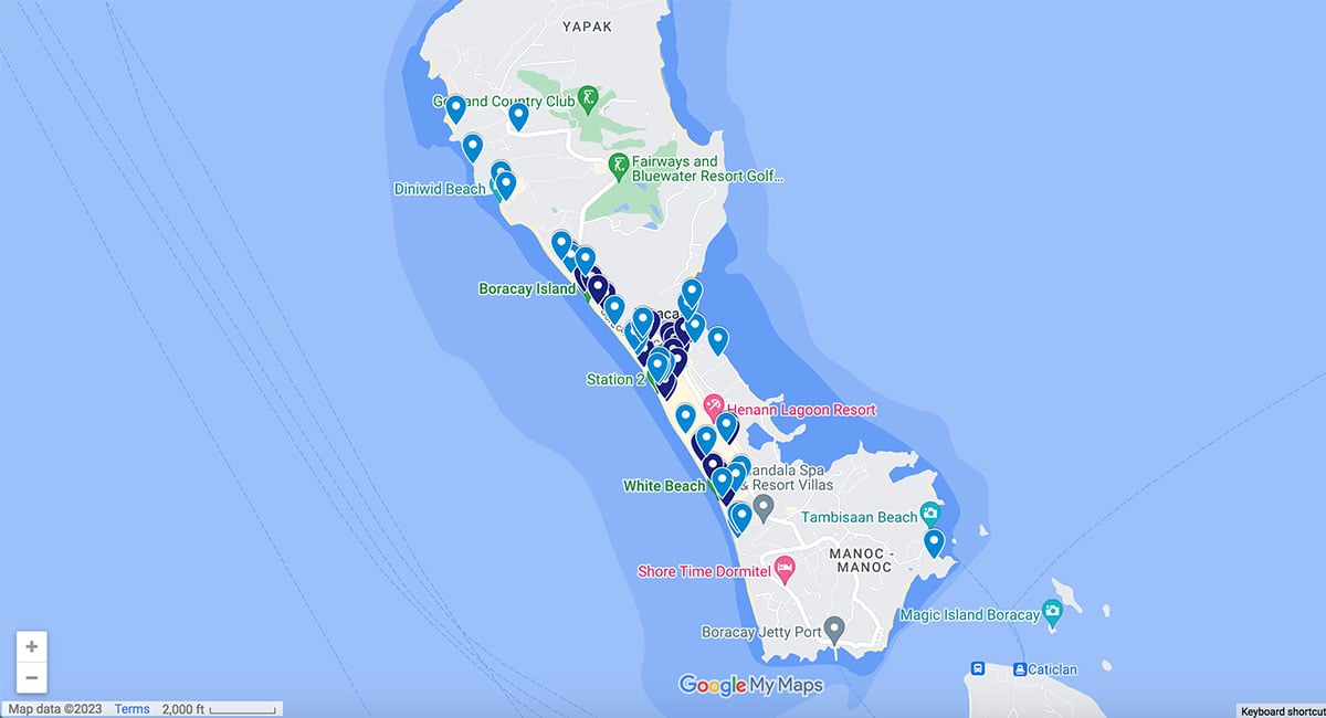 Boracay restaurants map