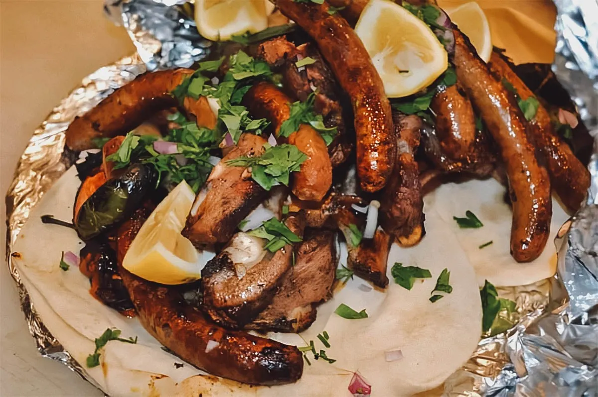 Tunisian Food Merguez, a spicy red sausage used in many Tunisian dishes