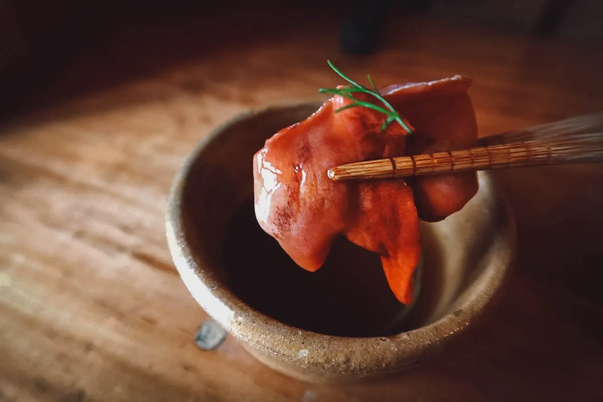 First course at Crudo restaurant in Oaxaca, Mexico