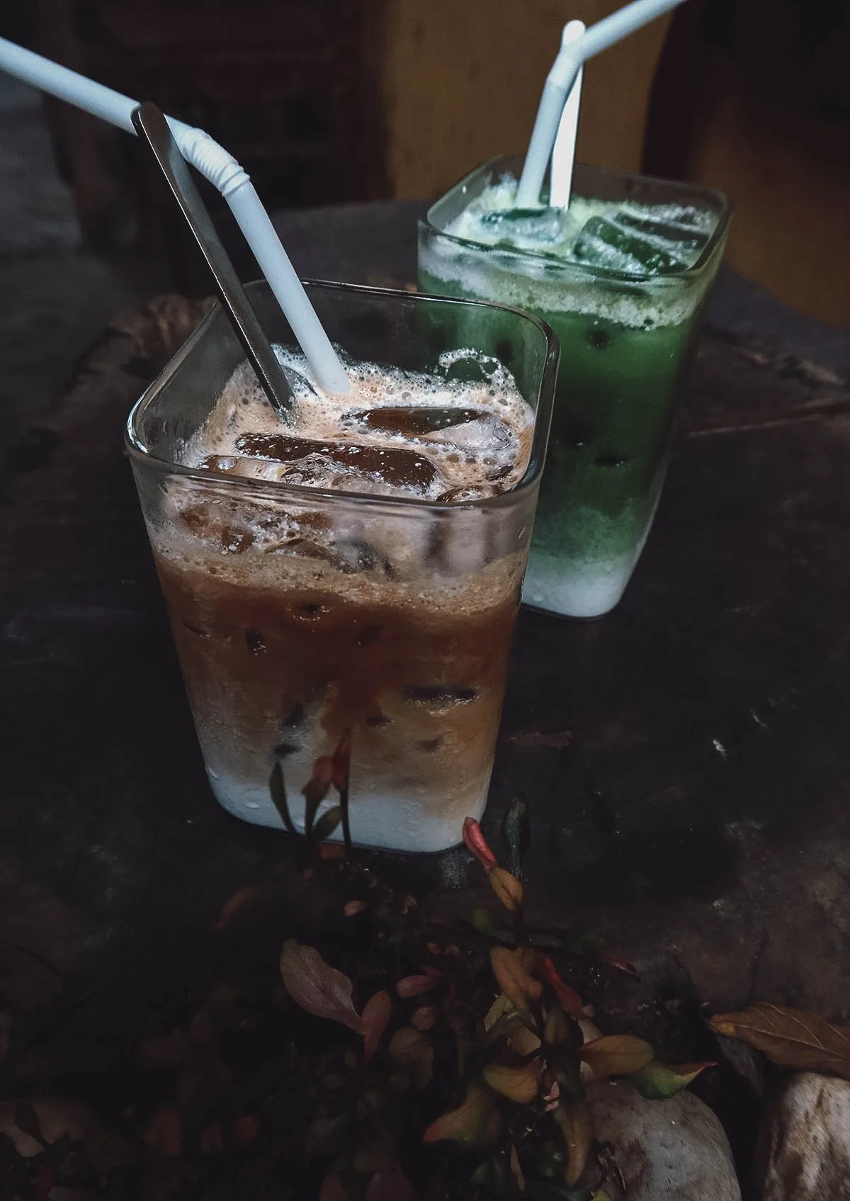 Salt and matcha coffee at Hoi An Coffee Hub