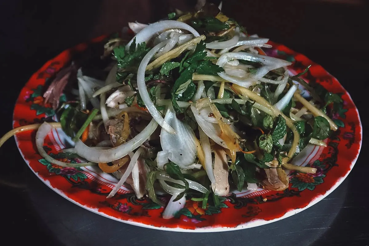 Chicken papaya salad at Huong's Chicken Rice in Hoi An