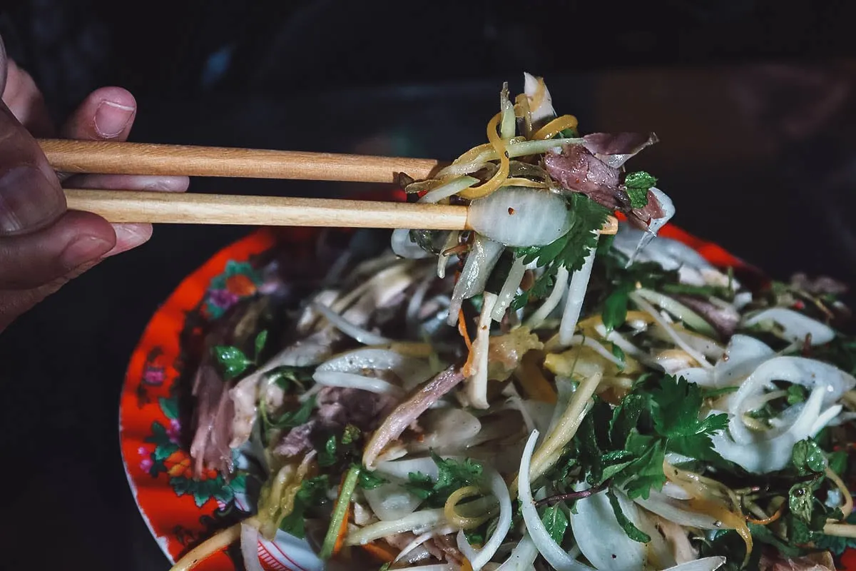 Chicken papaya salad at Huong's Chicken Rice in Hoi An