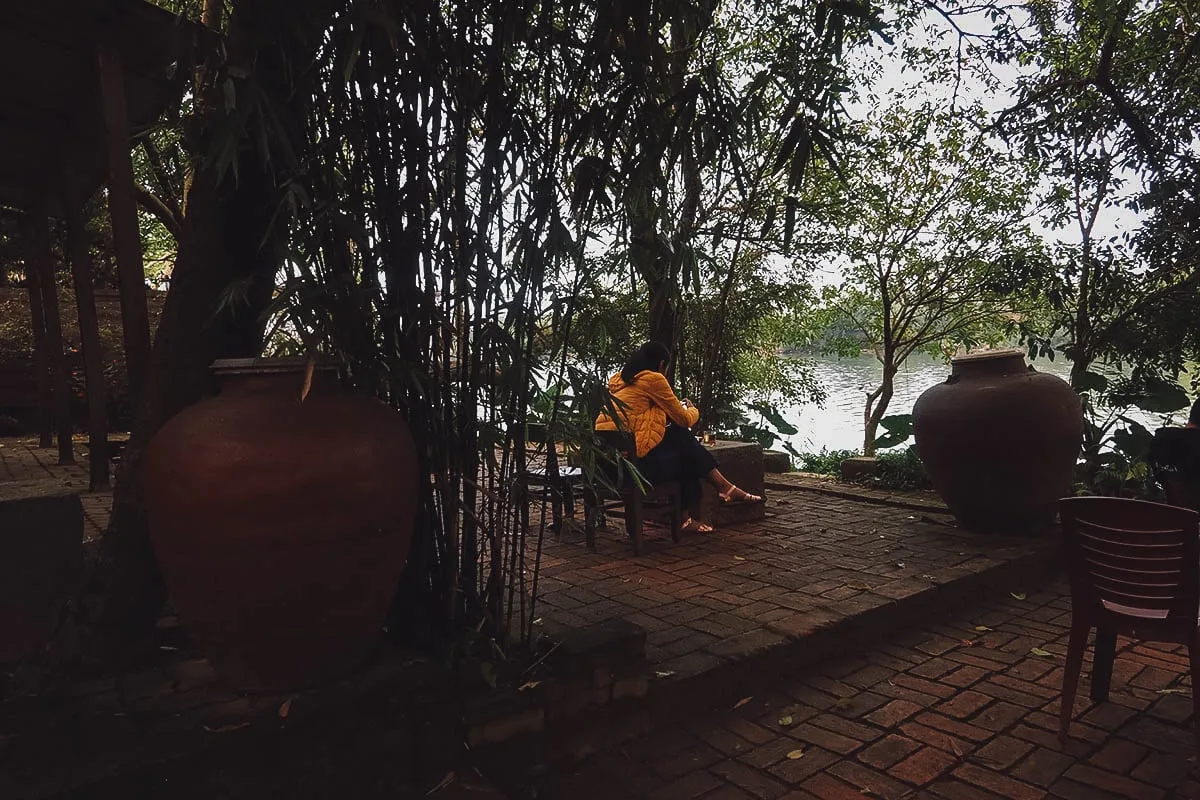 Instagrammable Cafes in Hue, Vietnam Outside seating at Cafe Do Con in Hue, Vietnam