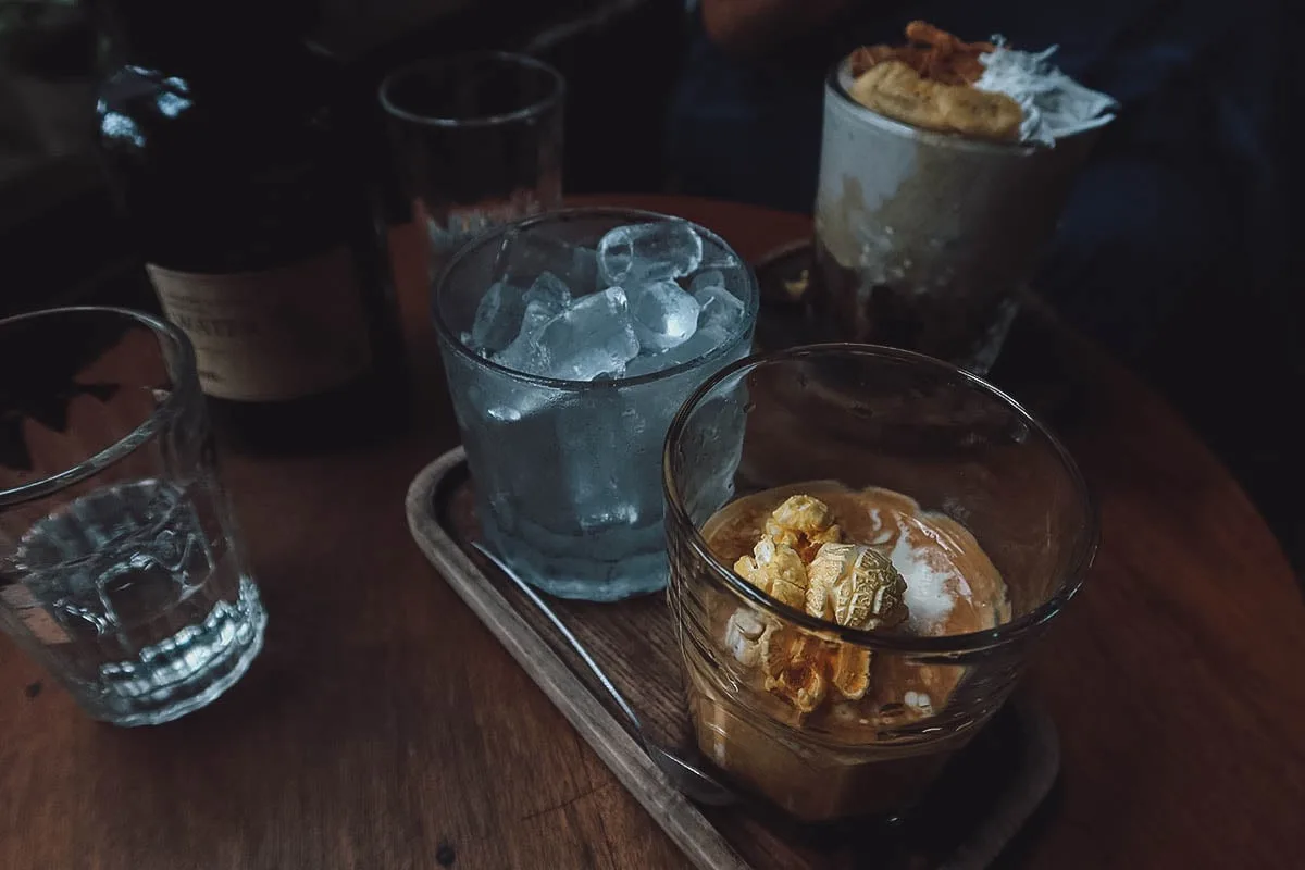 Corn coffee at tan cafe in Hue, Vietnam