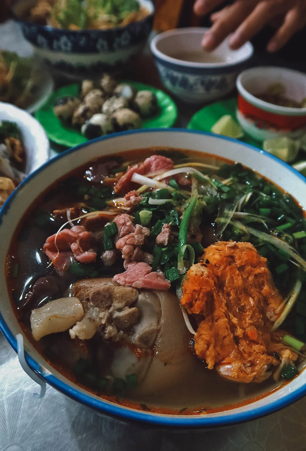 Bun bo at Ba Hoa restaurant in Hue, Vietnam