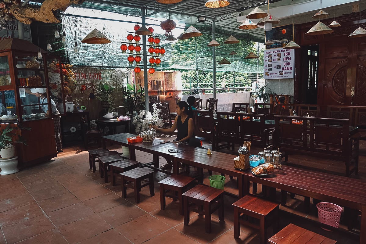 Tim Hue restaurant interior in Hue, Vietnam