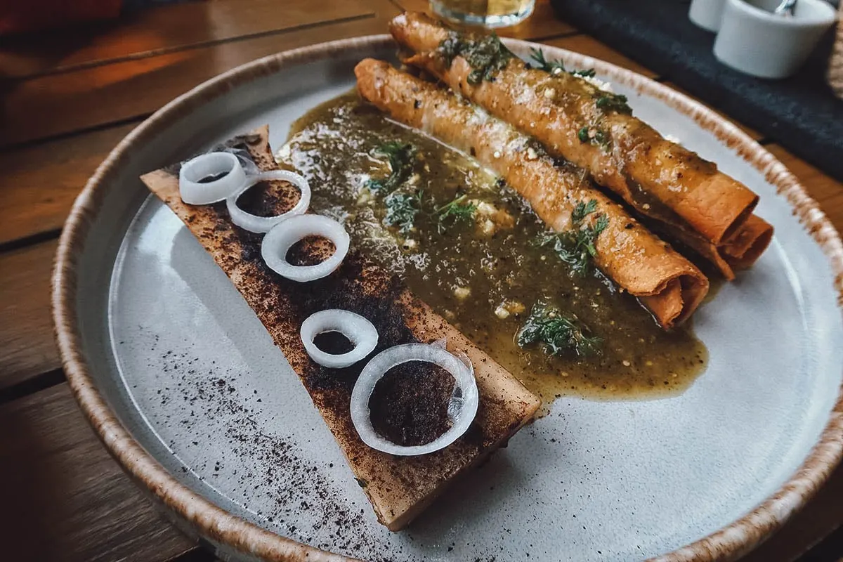 Bone marrow dish from Antolina restaurant in Mexico City