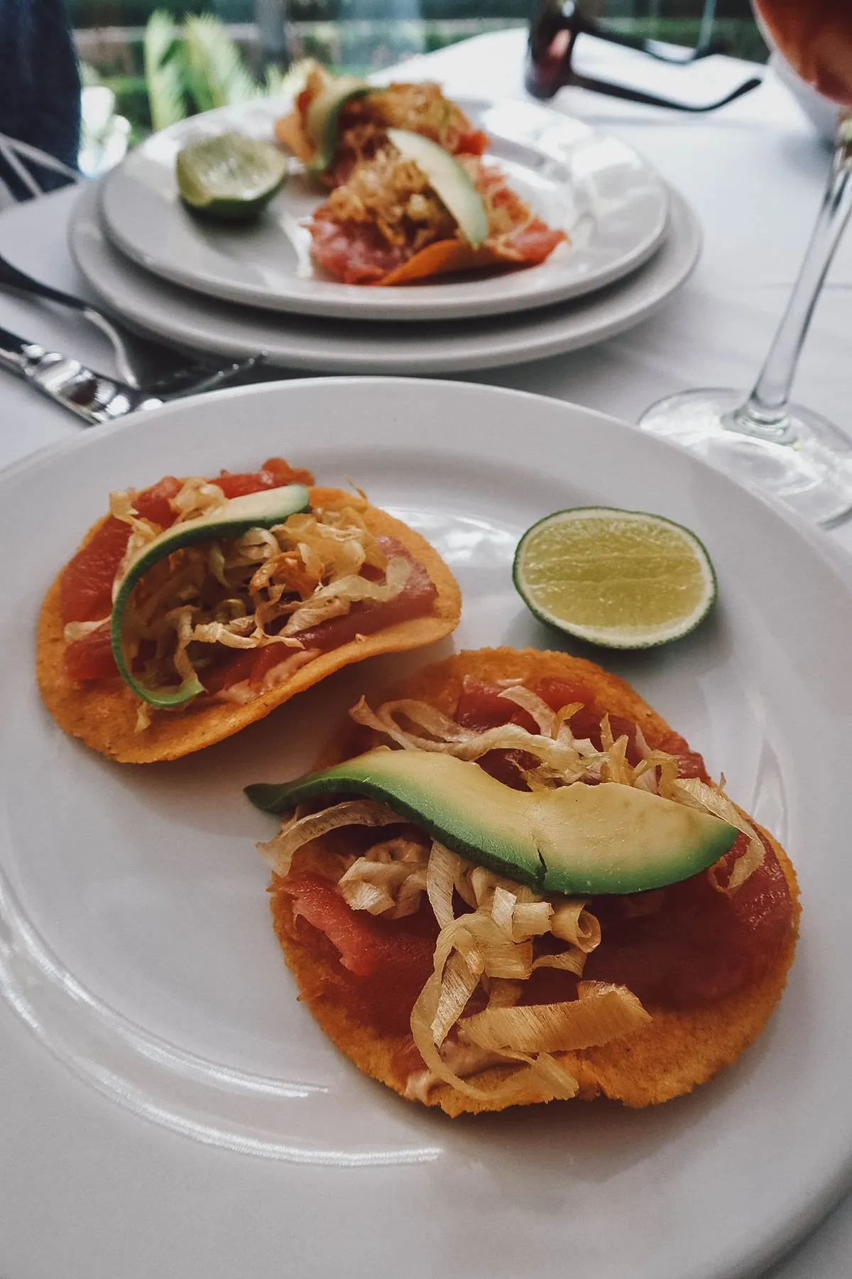 Tuna tostadas from Entremar restaurant in Mexico City
