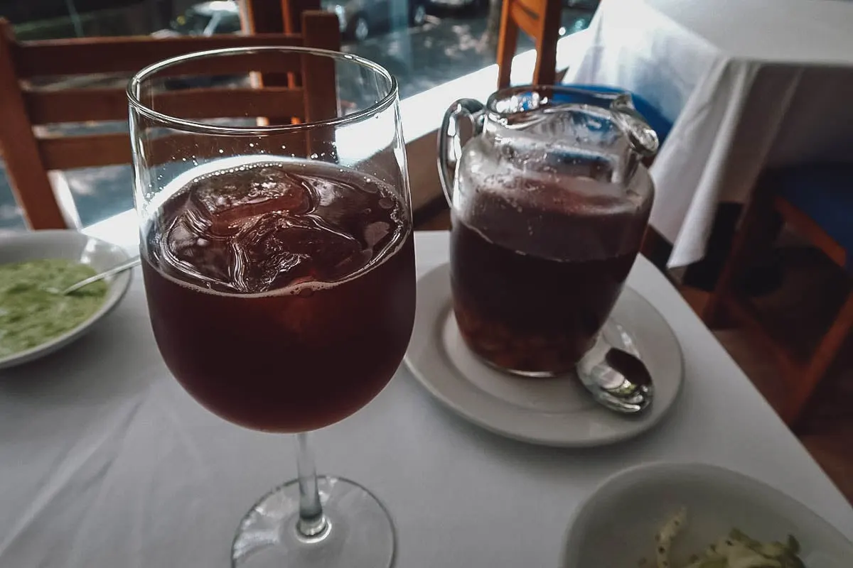 The Best Food in Mexico City Sangria from Entremar restaurant in Mexico City