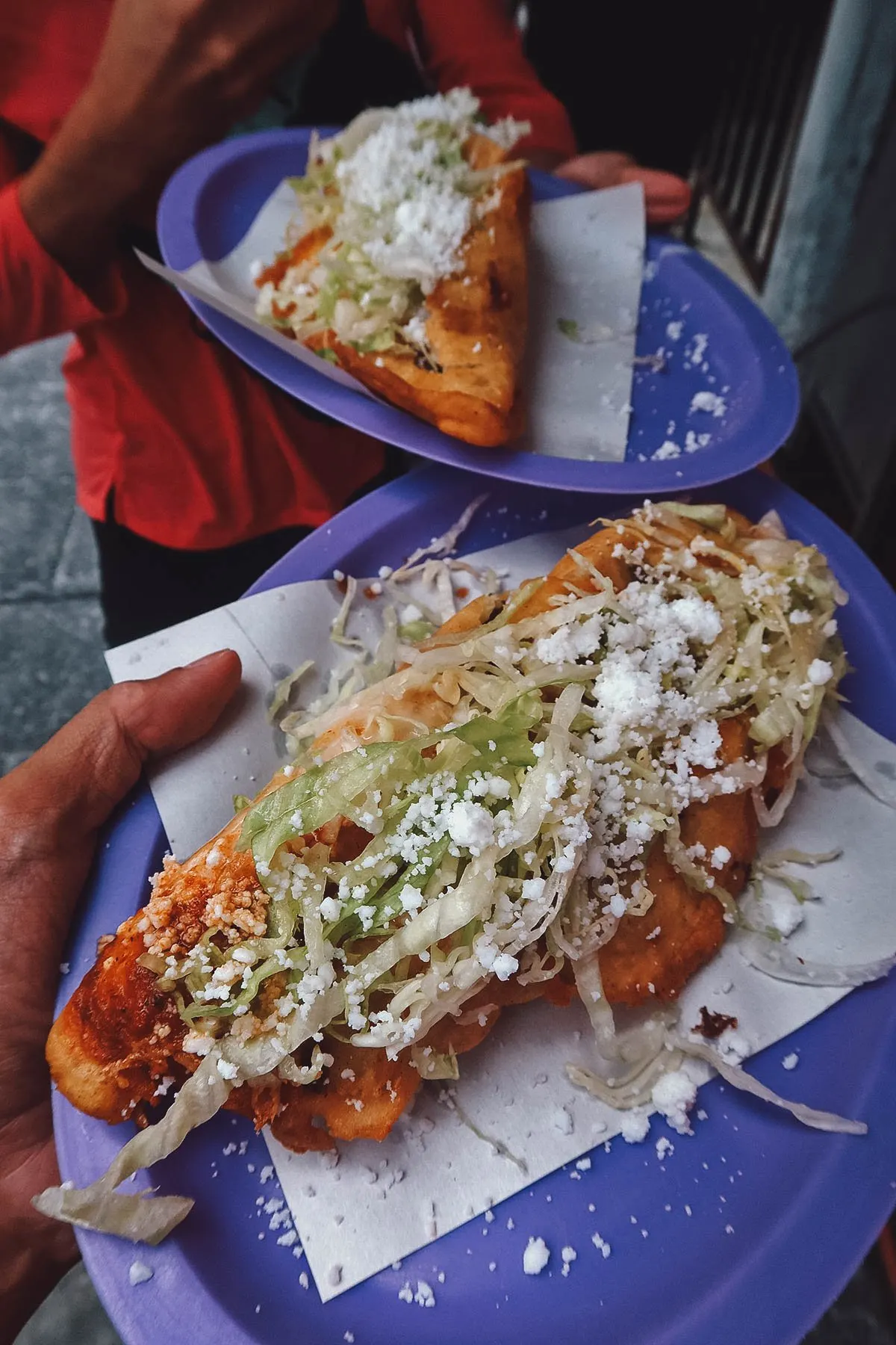 Street food dishes in Mexico City