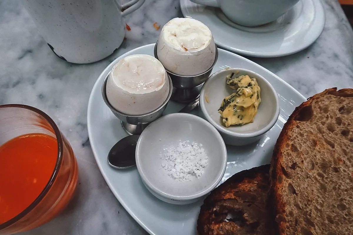 The Best Food in Mexico City Soft-boiled eggs at Panaderia Rosetta restaurant in Mexico City