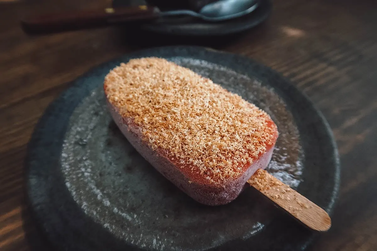 Popsicle at Alfonsina restaurant in Oaxaca, Mexico