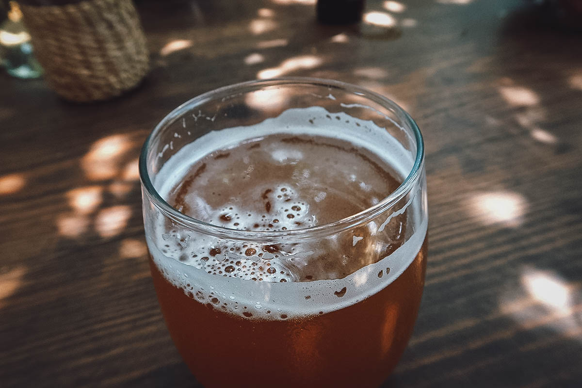 Craft beer at Alfonsina restaurant in Oaxaca, Mexico