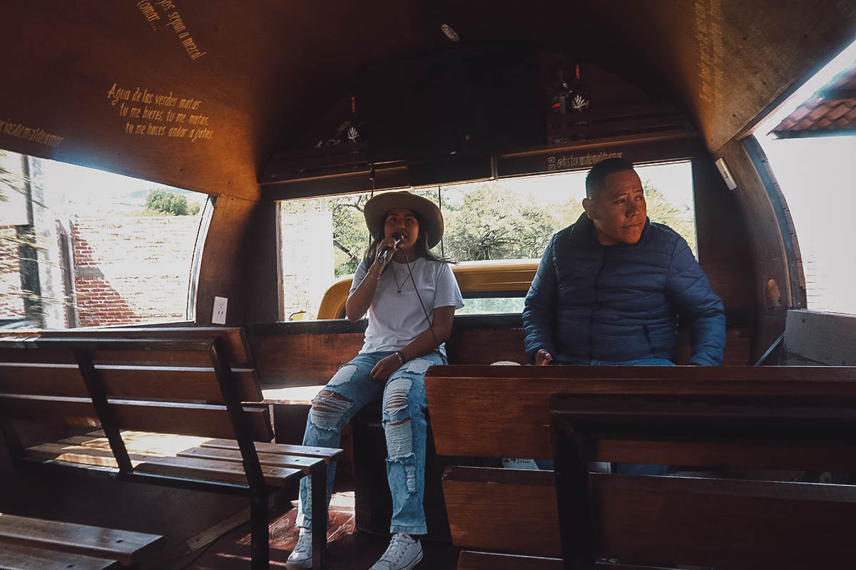 Tour guides at Mal de Amor Mezcaleria in Oaxaca, Mexico