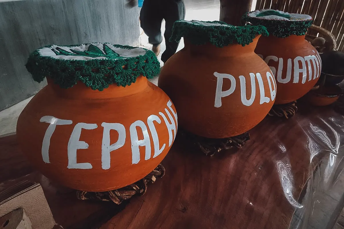 Tepache and pulque at Mal de Amor Mezcaleria in Oaxaca, Mexico