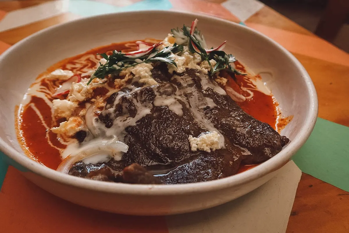 Enchiladas at Casa Taviche in Oaxaca City