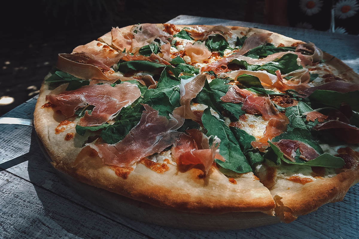 Pizza at Fagioli restaurant in Oaxaca City