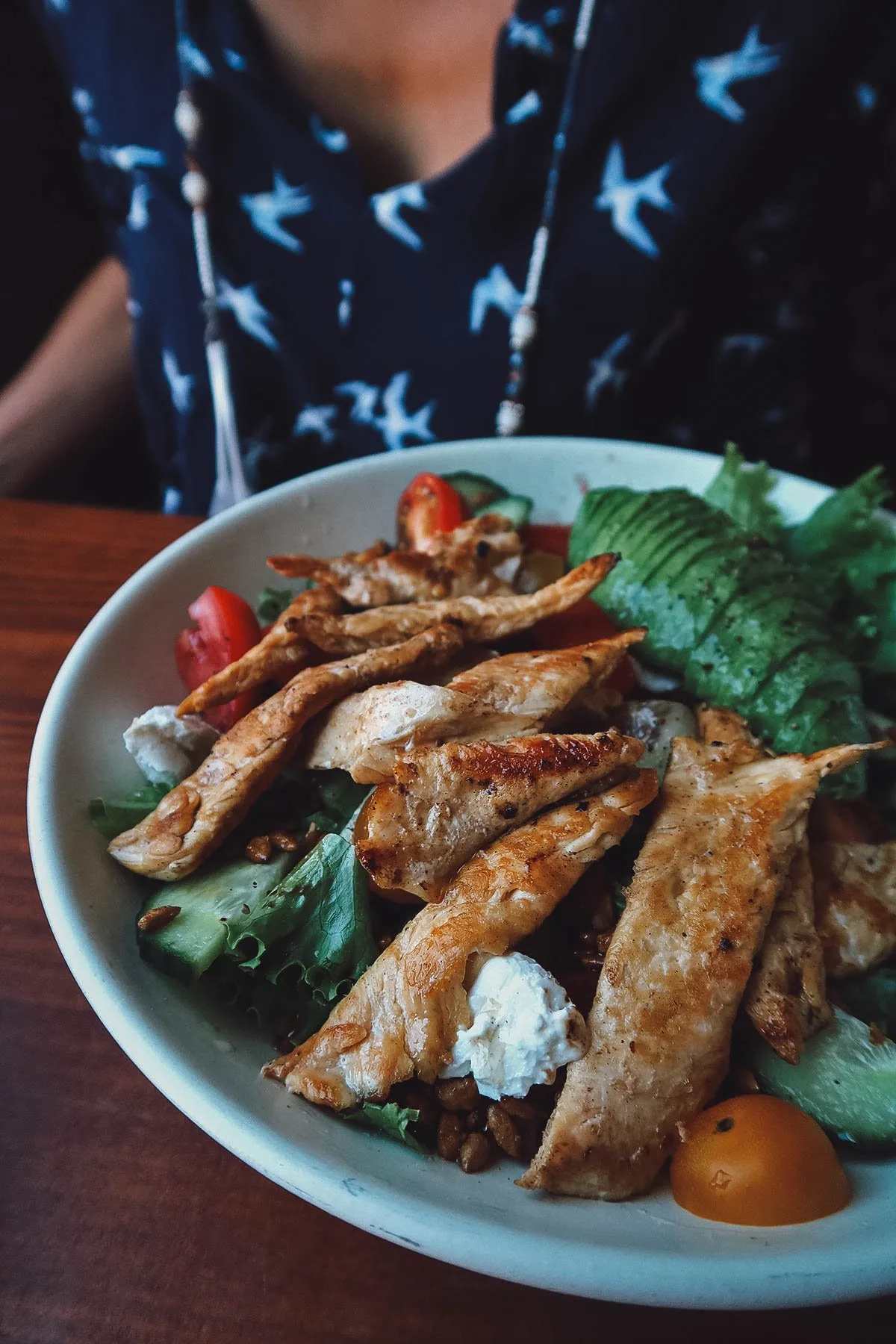 Chicken salad at onnno loncheria in Oaxaca City