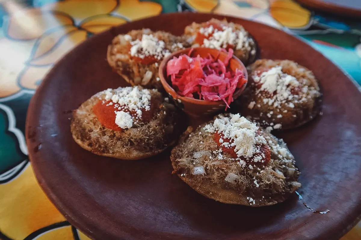 Garnachas at Terraza Istmo restaurant in Oaxaca City
