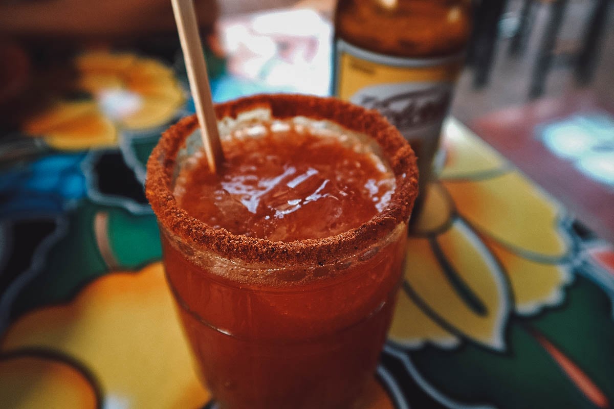 Michelada at Terraza Istmo restaurant in Oaxaca City