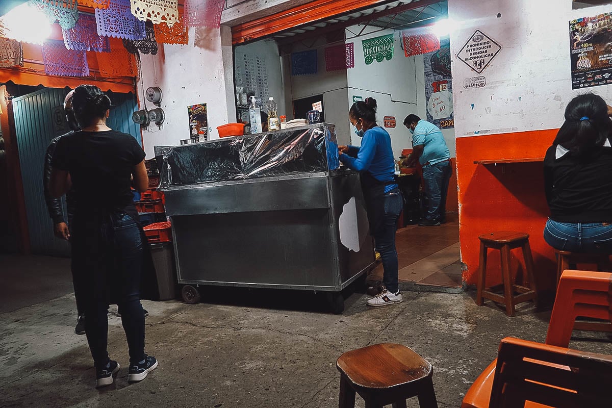 El Torito street food stand in Oaxaca