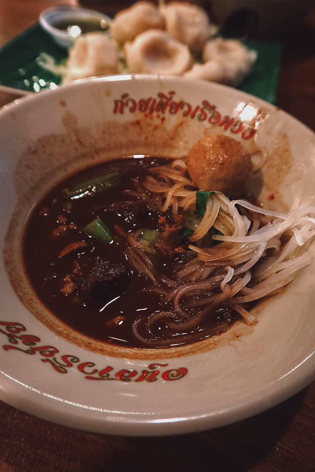 Boat noodles in Bangkok, Thailand