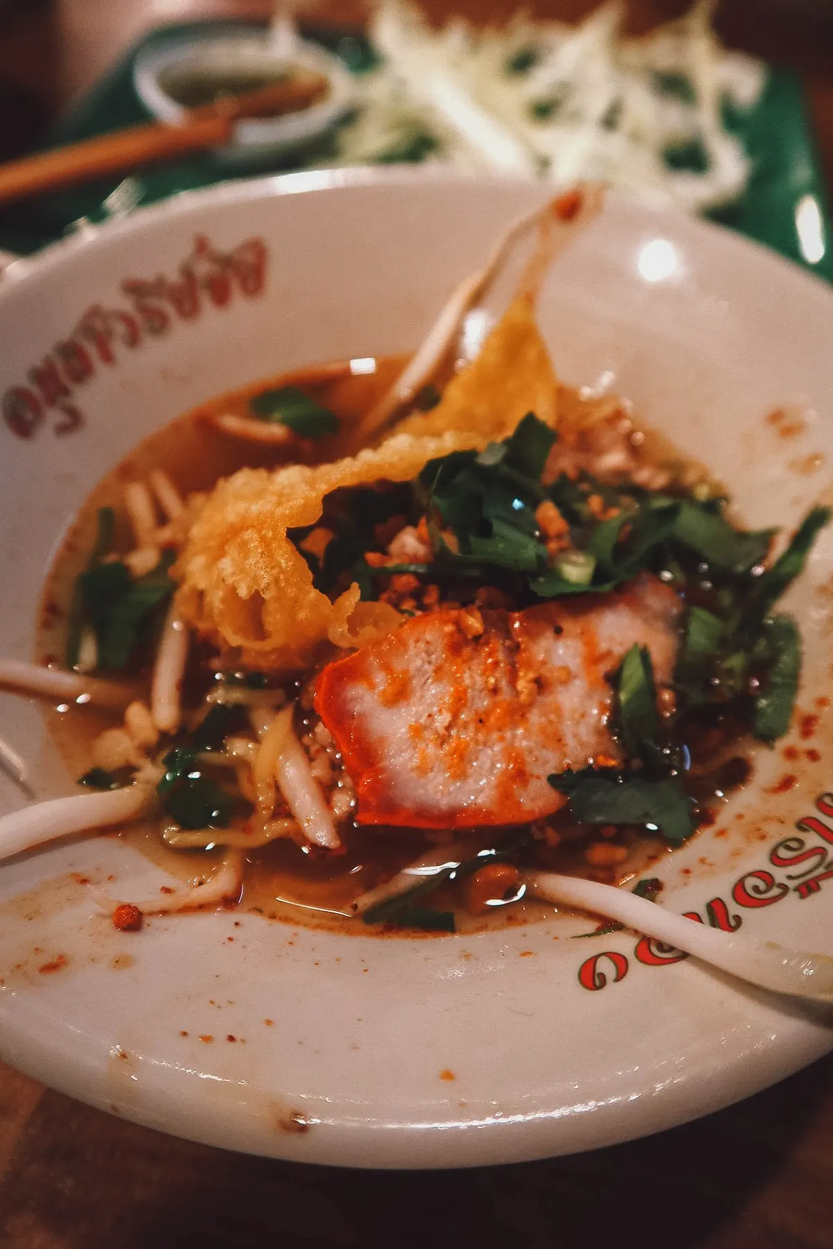 Boat noodles in Bangkok, Thailand