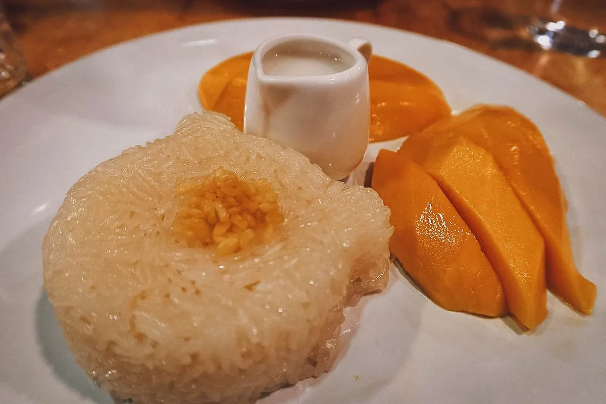 Mango sticky rice in Bangkok, Thailand