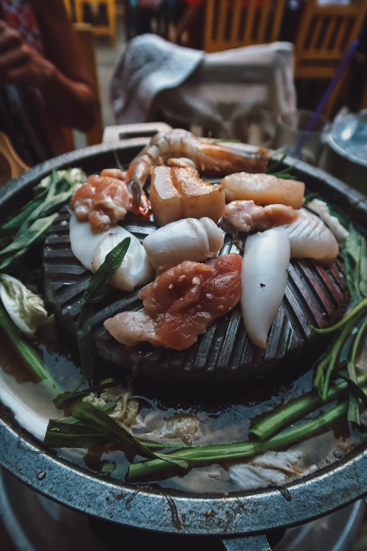 Cooking vegetables in Bangkok, Thailand