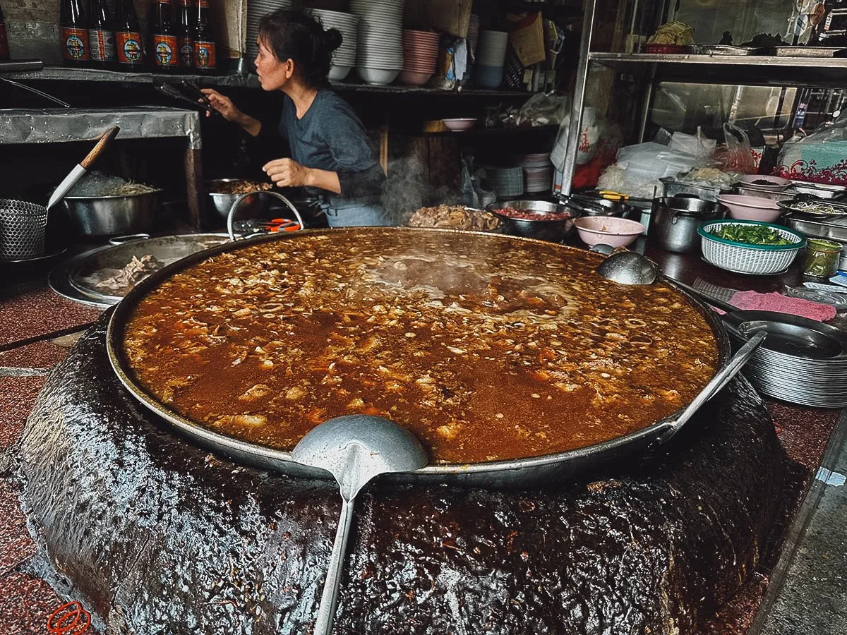 Cauldron of beef in Bangkok, Thailand