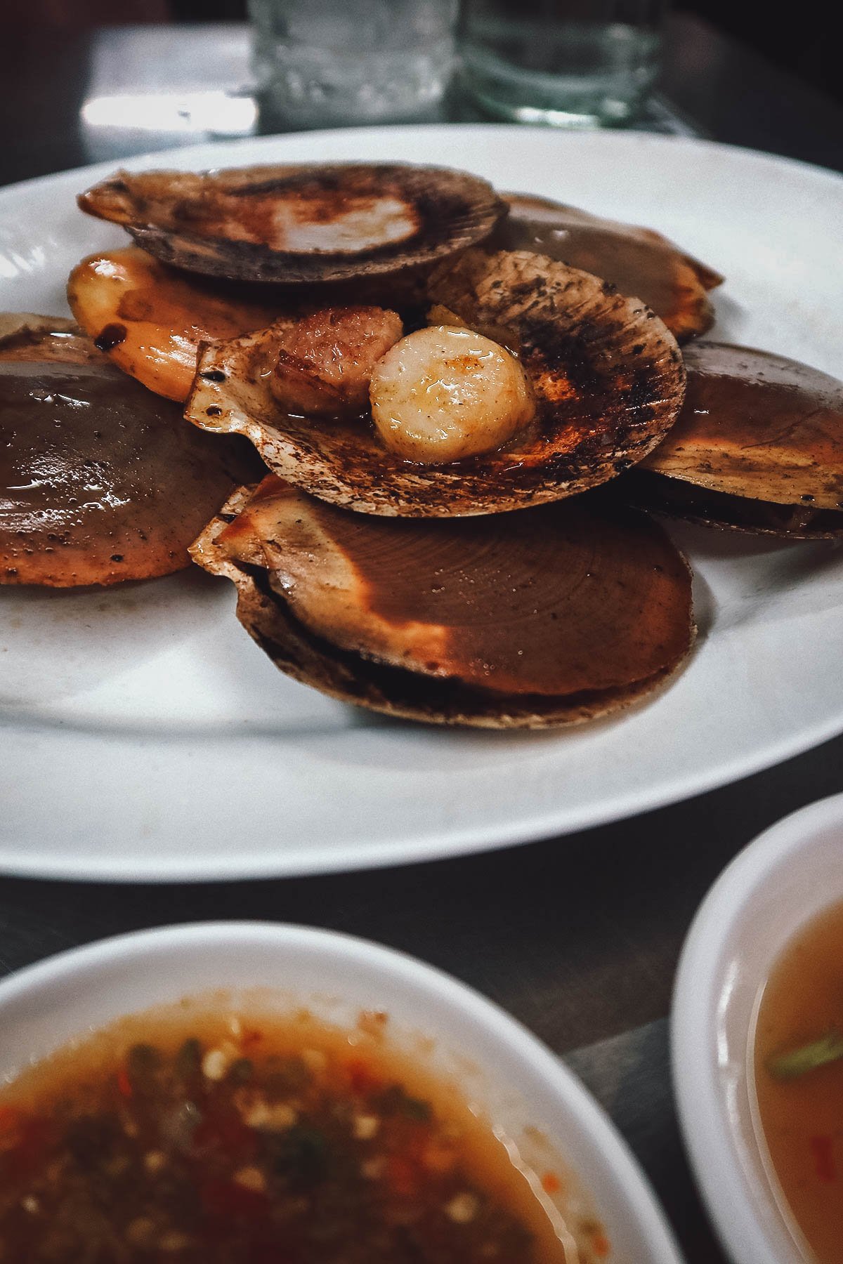 Grilled scallops in Bangkok