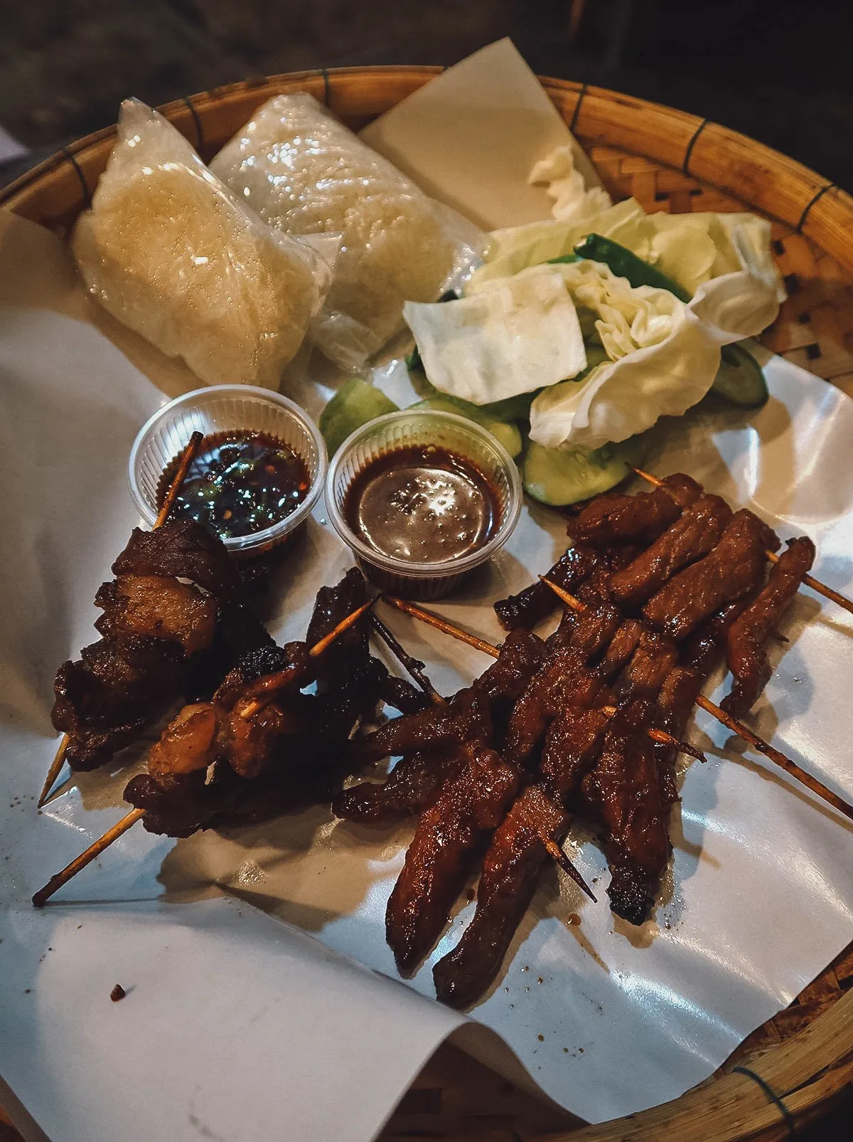 Meat skewers in Bangkok