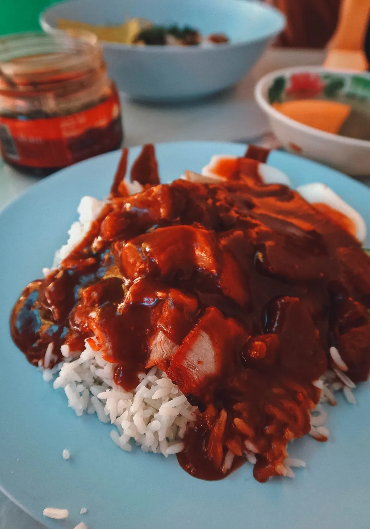 Roast pork over rice in Bangkok