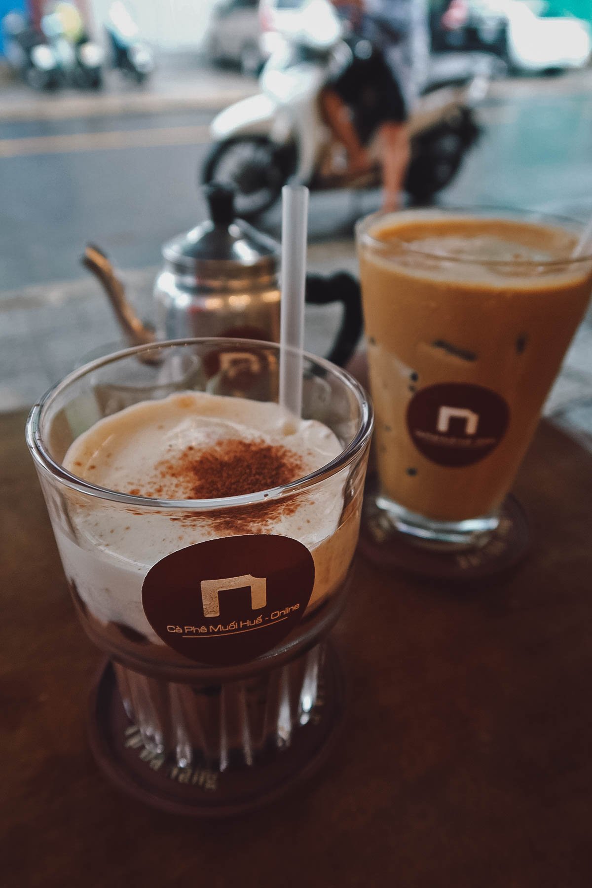 Salt coffee at a cafe in Danang, Vietnam