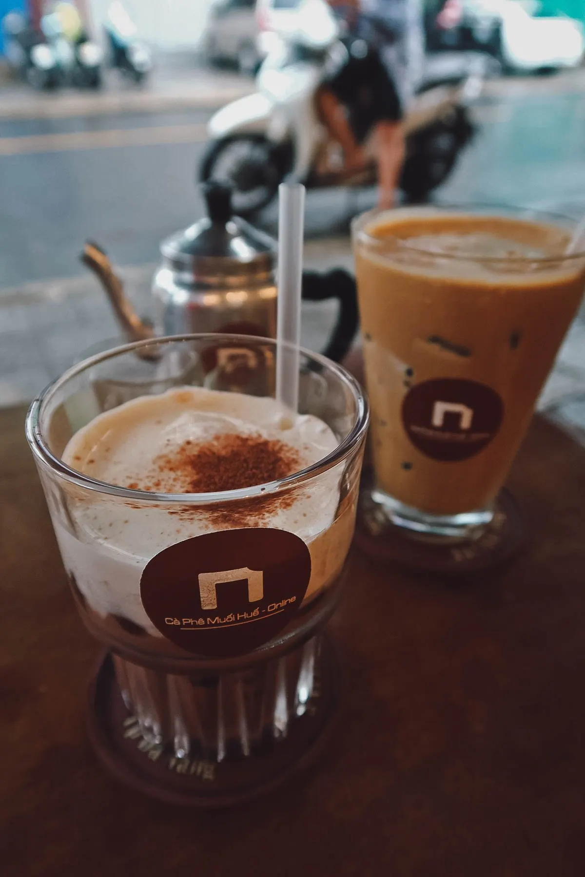 Salt coffee at a cafe in Danang, Vietnam