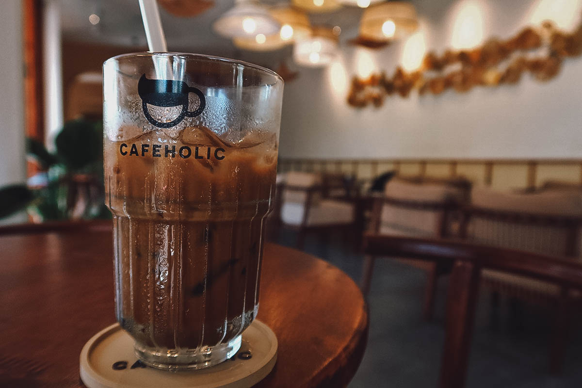 Milk coffee at a cafe in Danang, Vietnam