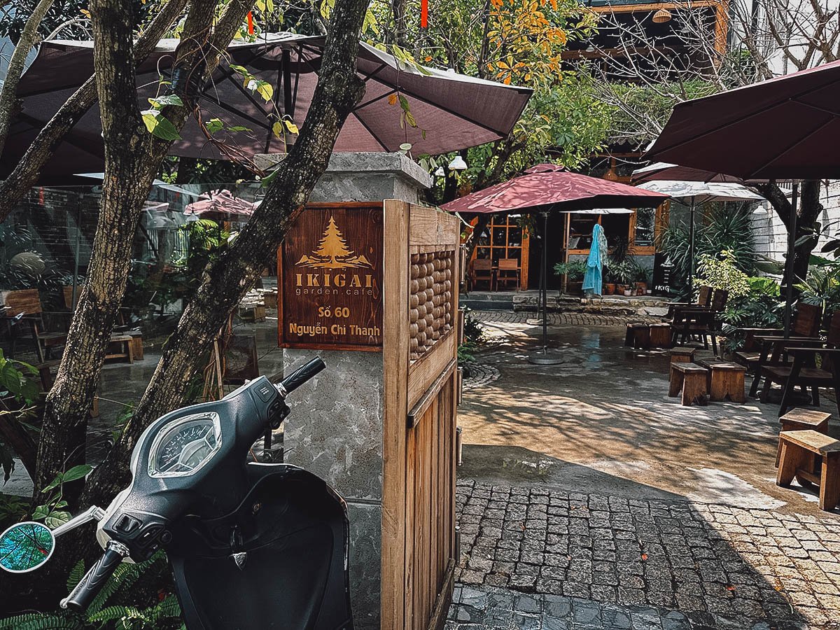 Entrance to Ikigai Garden Cafe in Da Nang, Vietnam