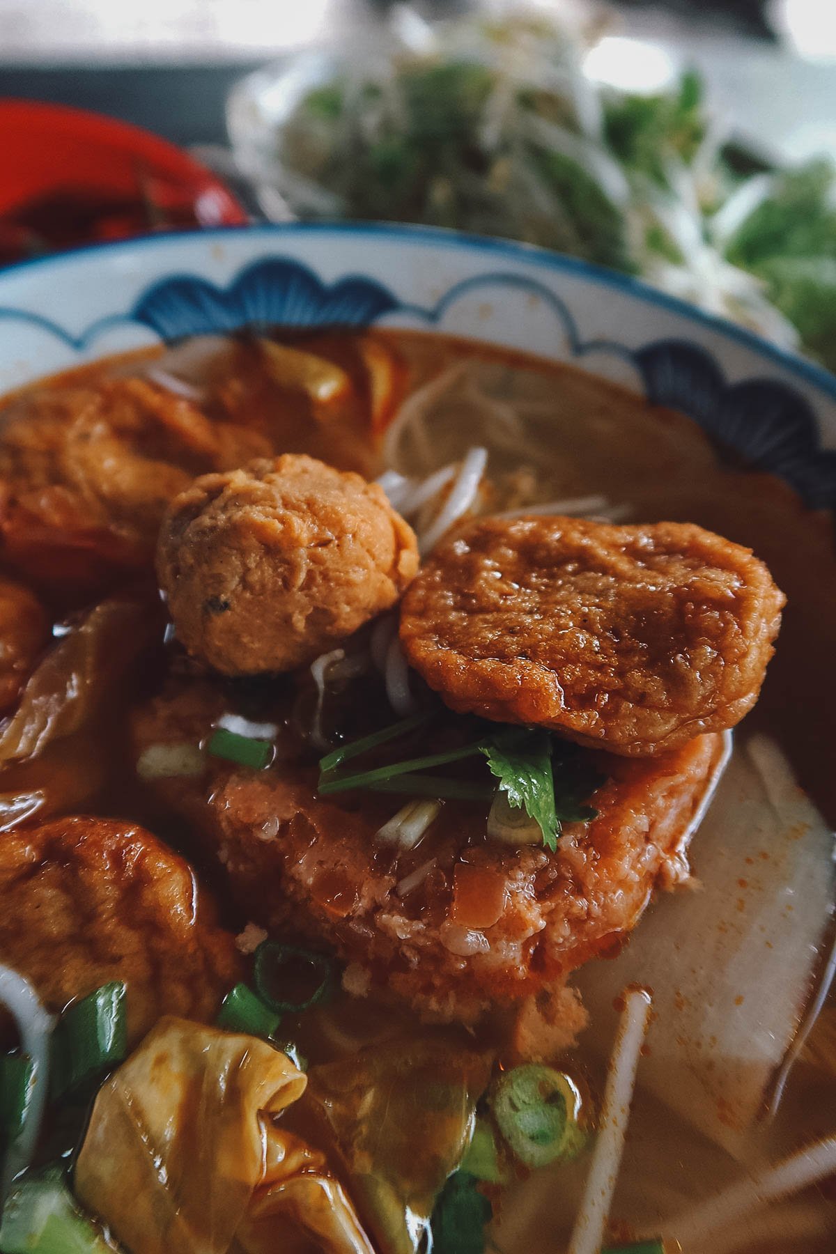 Close up of seafood balls