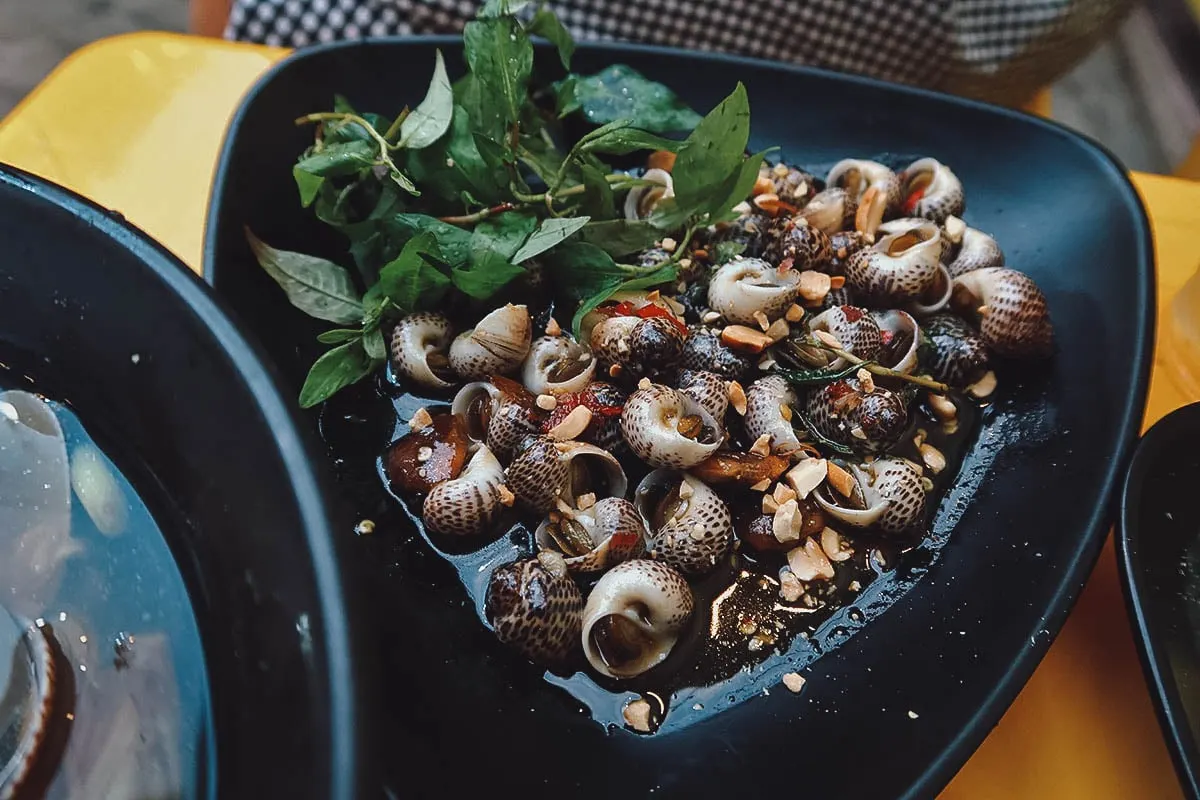 Snails at a restaurant in Da Nang