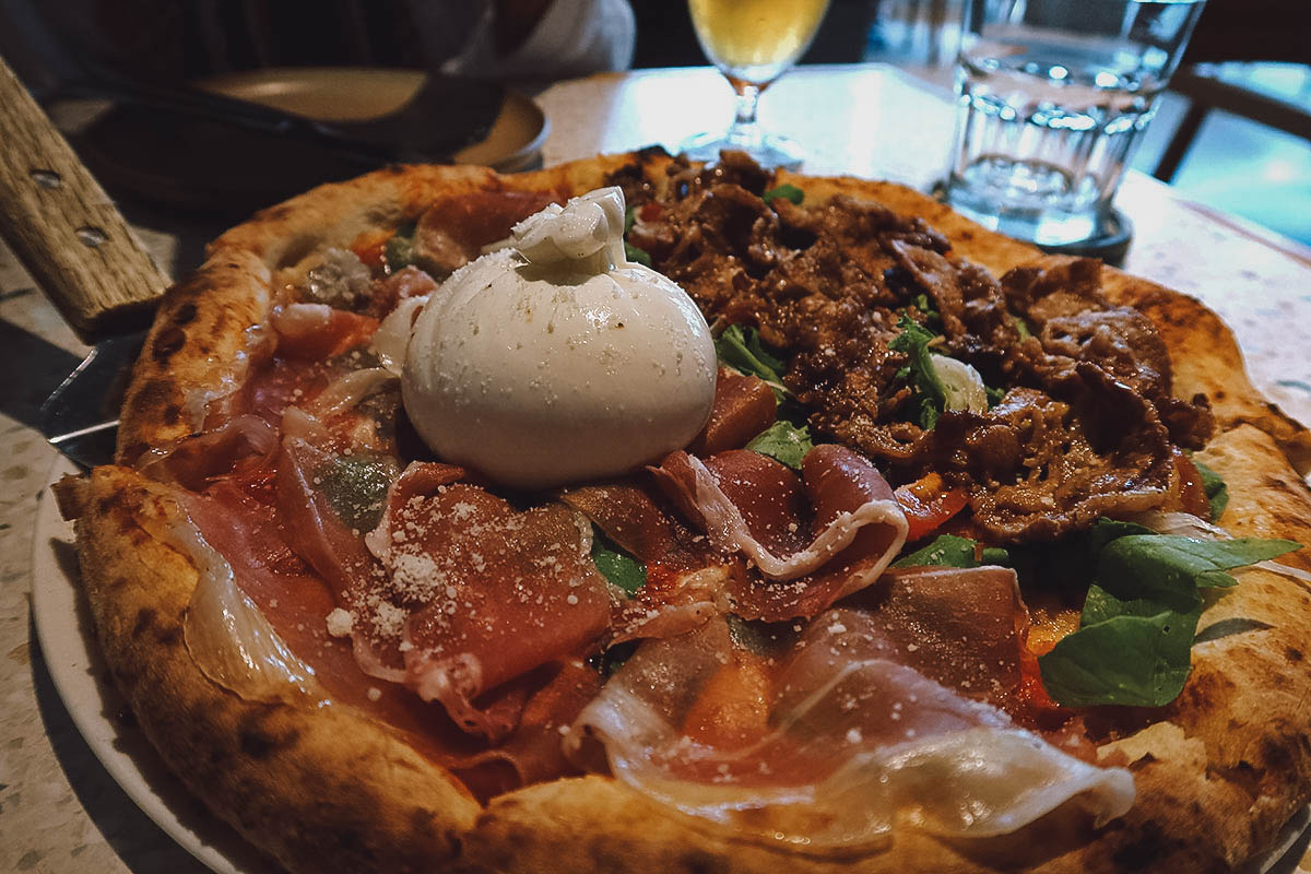 Pizza at a restaurant in Da Nang