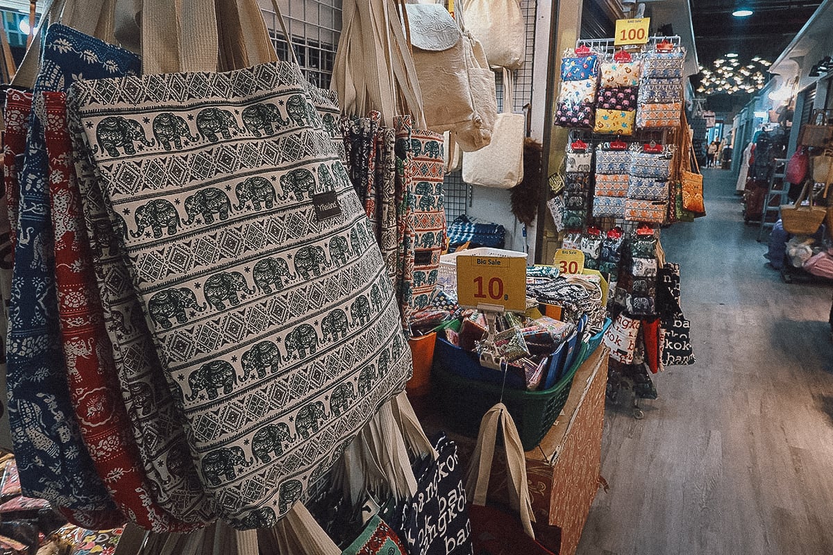 Bags for sale at Asiatique The Riverfront in Bangkok