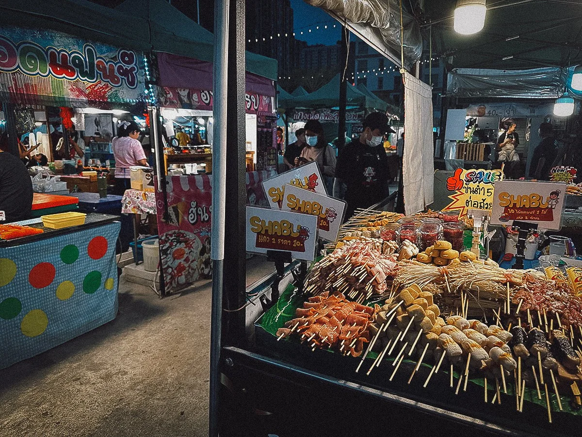 Food stalls at First One Market in Bangkok