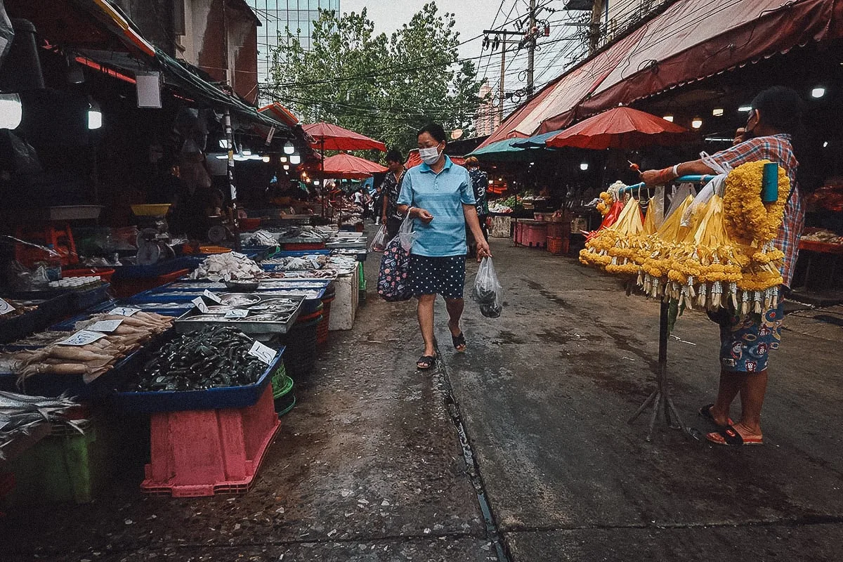Khlong Toei Market in Bangkok