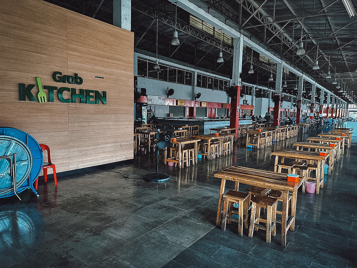 Prepared food stalls at Sam Yan Market in Bangkok